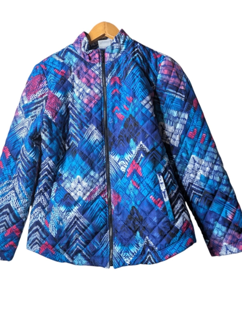 Weekends By Chicos Lightweight Puffer Jacket Size 1